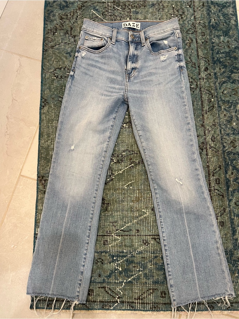 Daze Light Wash Wide Leg Jeans - Faded Blue